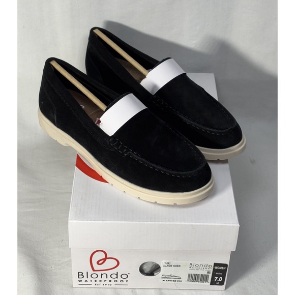 Blondo Shoes - Blondo Alex Waterproof Moc Toe Black Suede Loafers Sneakers Slip On‎ Size 7M NEW
